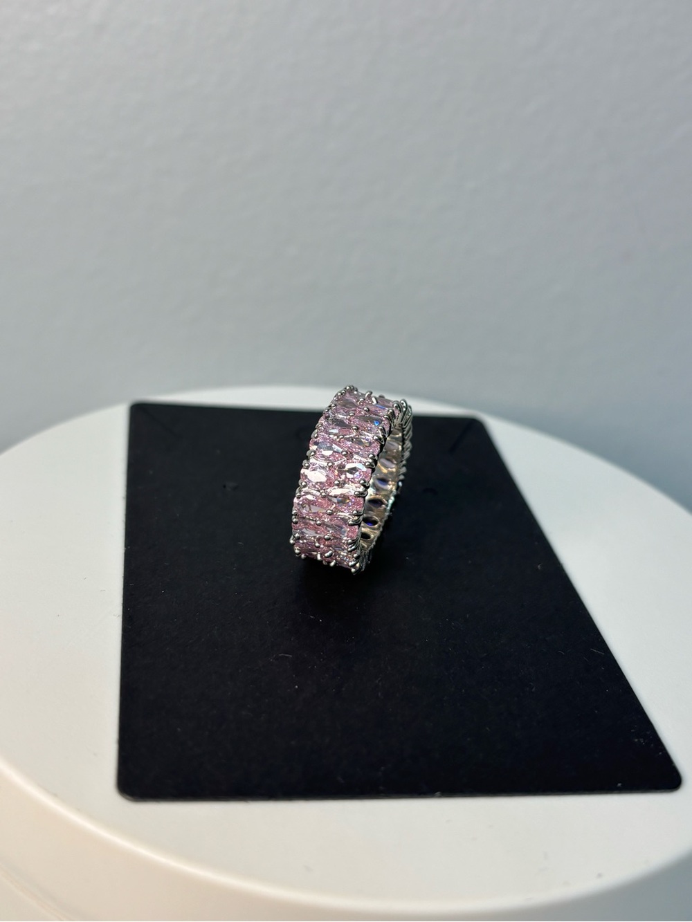 Pink Stone Eternity Band Ring - Picture 6 of 10